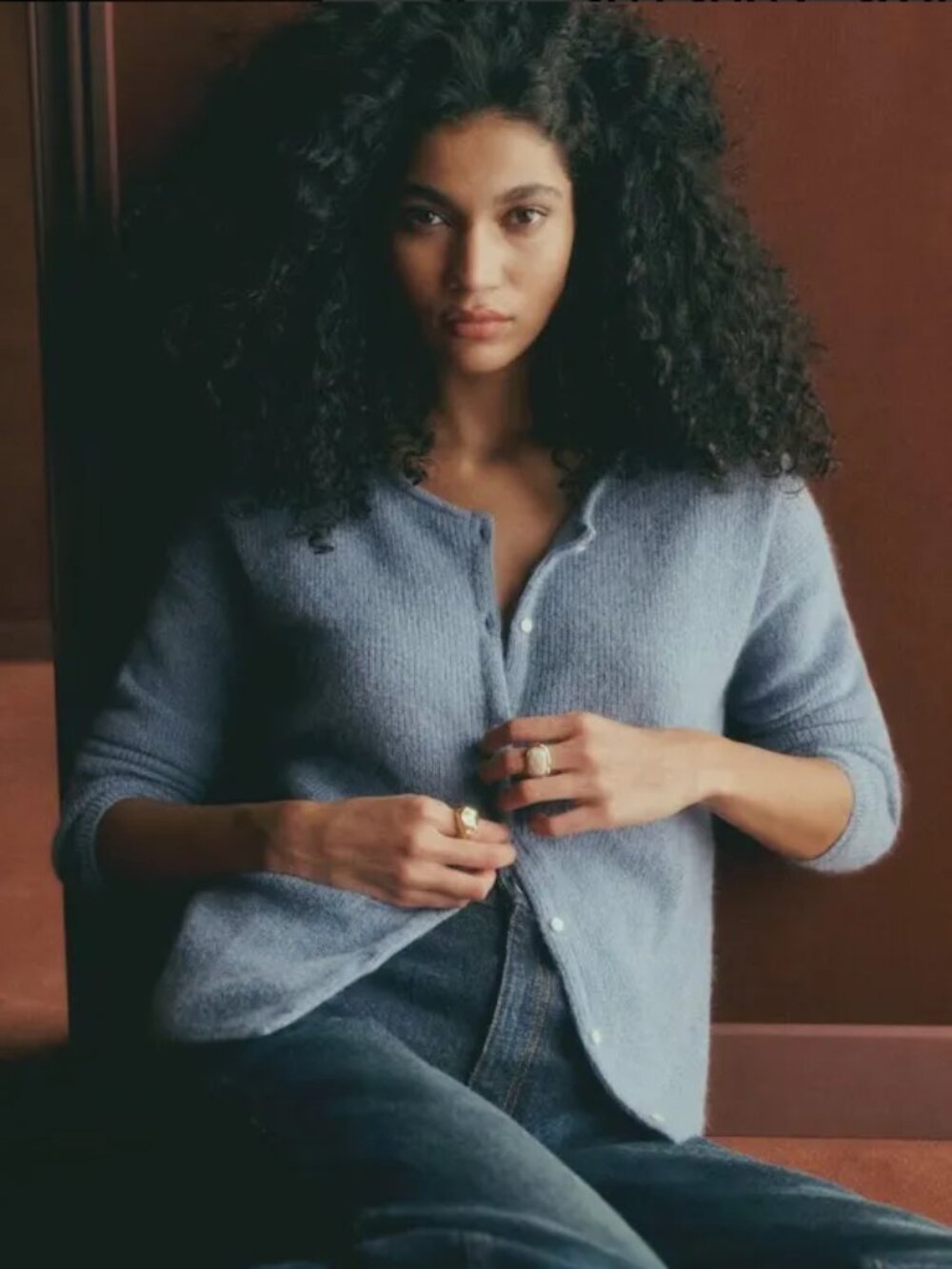 Sézane Cardigan Gaspard Vintage Blue